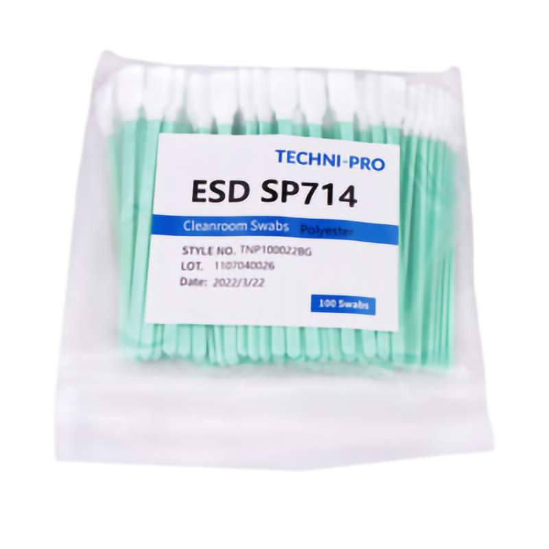 Cleanroom ESD Polyester Knit Swab, Static Dissipative Handle, 100/Bg